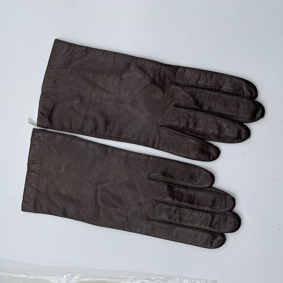 Vintage Christian Dior Women’s Leather Gloves Chocolate Brown Glam Classic Chic - Picture 8 of 9
